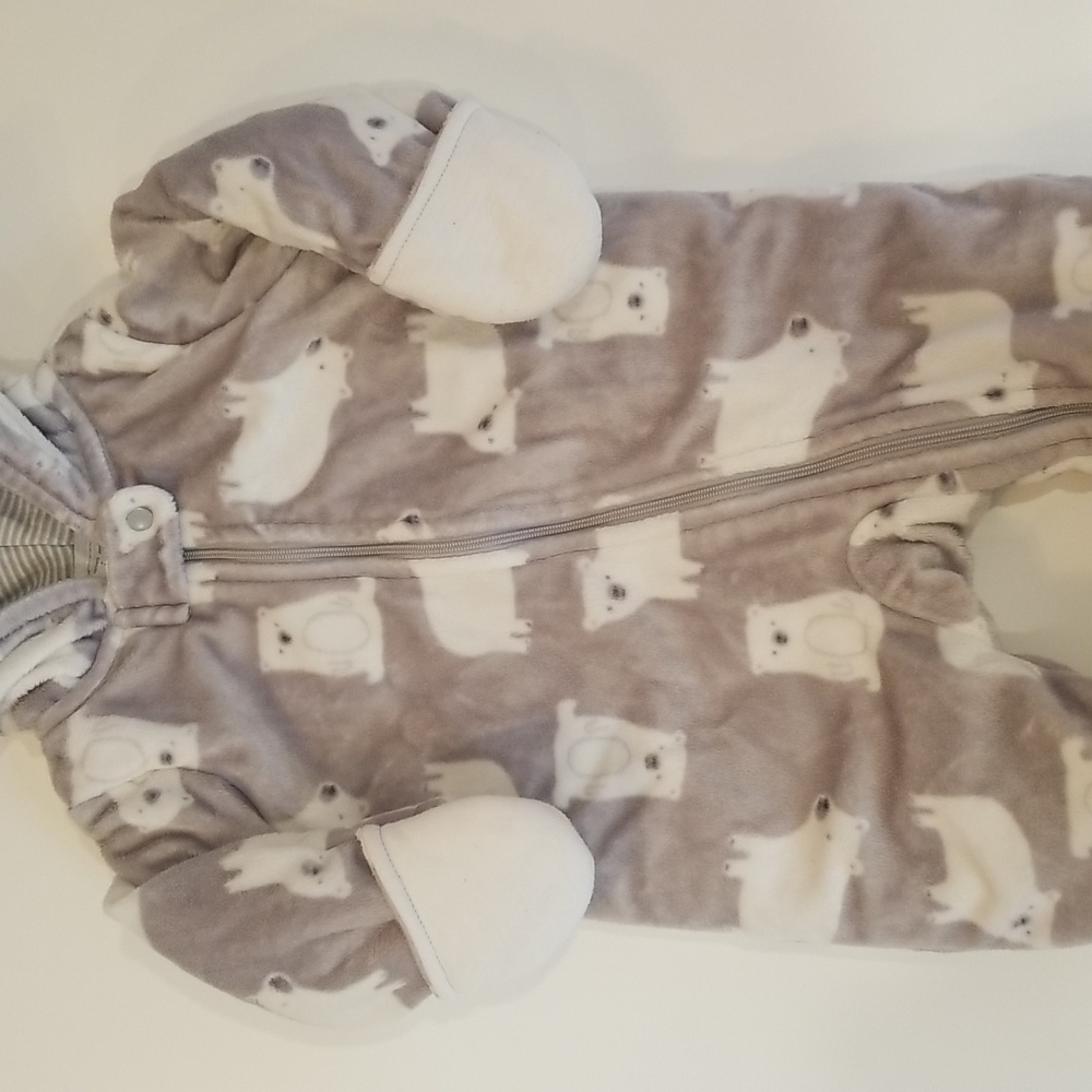 Carter's Gray Bear Print Footie - Picture 4 of 9